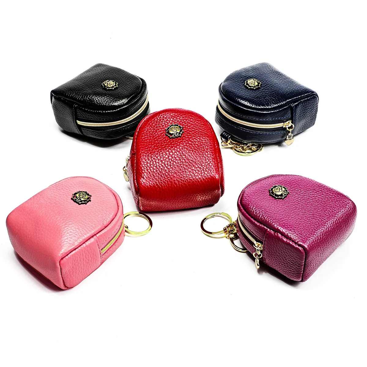 

Sundo Zipper Keychain Holder Genuine Leather Men Key Wallet Vintage Style Walet Coin Purse Card Holder key Pouch Luxury Designer