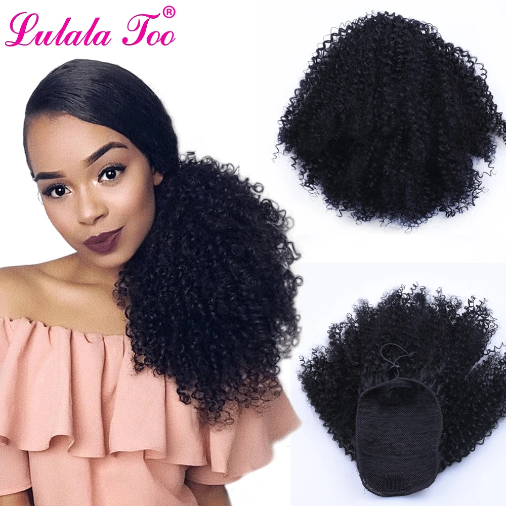 Ceny Sznurek Afro Puff perwersyjne kręcone kucyk syntetyczny przyrząd do koka z włosów Chignon Hairpiece dla kobiet Updo klip do przedłużania włosów