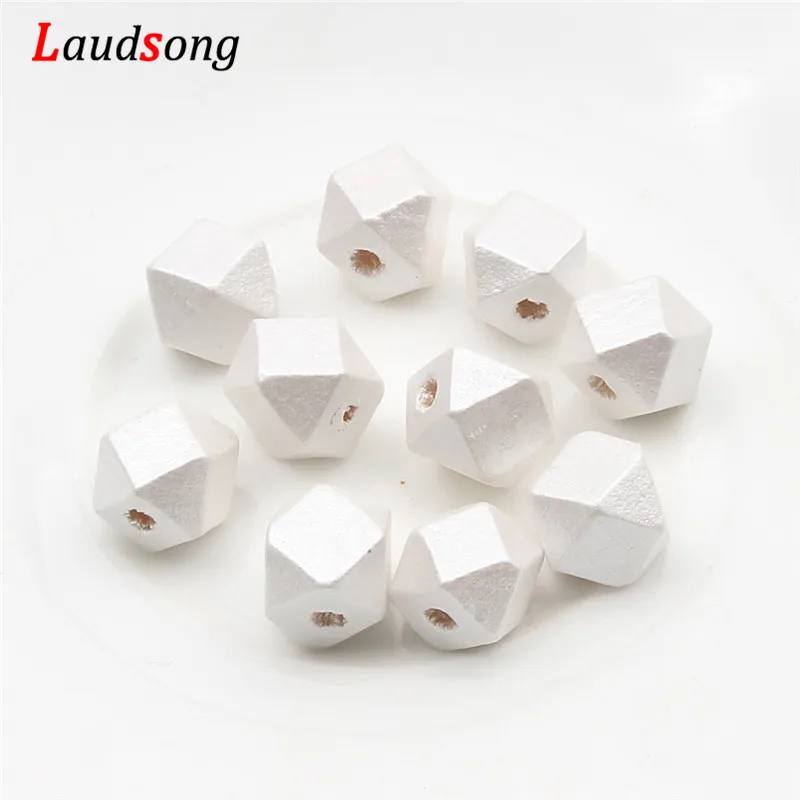 Gold and Silver Natural Geometric Wooden Beads