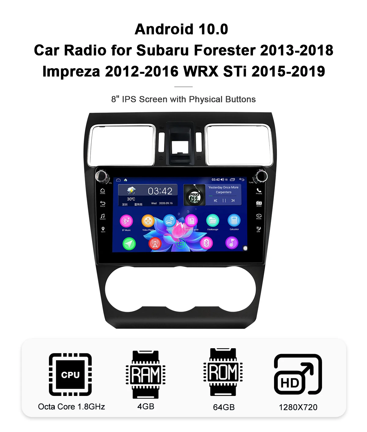 Joying Android 10 Head Unit 8” Car 