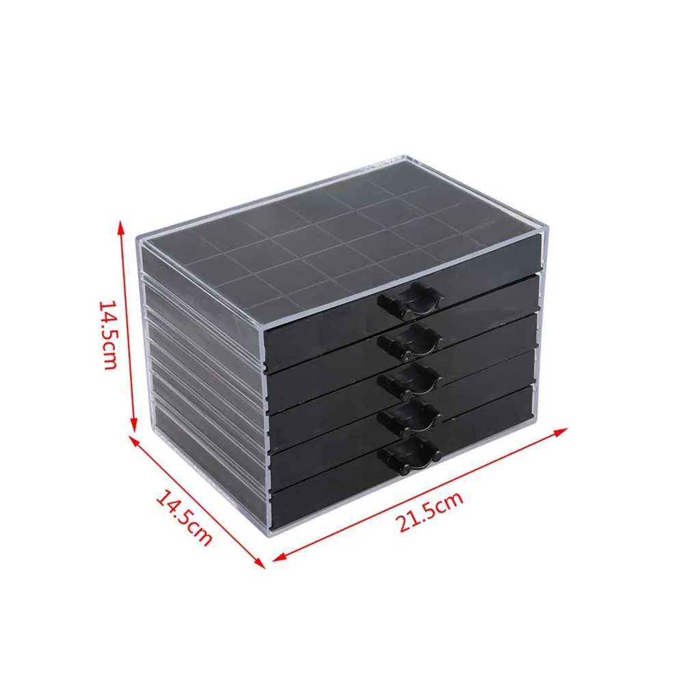 120 Grids Home Jewelry Storage Case Nail Art Holder Large Capacity Empty Organizer Display Box Manicure Tool 5 Layer Acrylic