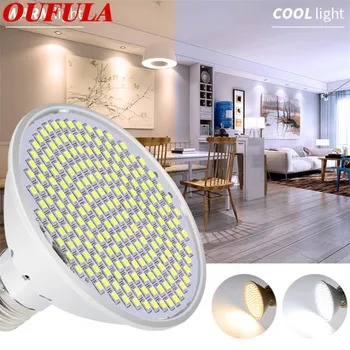 

OUFULA Led Light Cup Spot light bulb Plastic Light Cup 126 LED Beads 200 LED Beads E27 Lighting