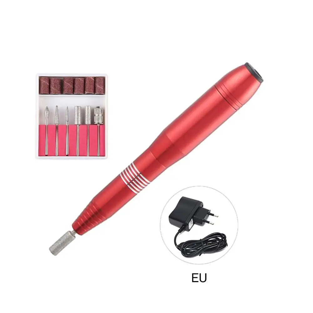 Красный Машинка для полировки ногтей, электрическая портативная мини-ручка для полировки, отшелушивающая разгрузочная Полировальная Машина роторного типа 20000 - Цвет: Красный