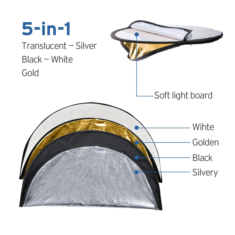 Отражатель для фотосъемки 5 в 1 светоотражатели отражатель складной прозрачный