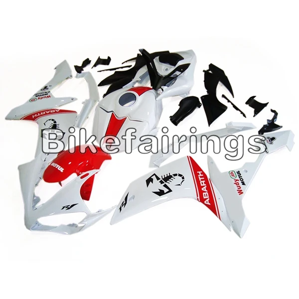 Блестящий белый, красный, обтекатели, комплект для Yamaha 2007 2008 YZF1000 R1 ABS корпус инжектора, рабочие Чехлы, корпус, пластиковые панели, корпуса - Цвет: As Picture Shown