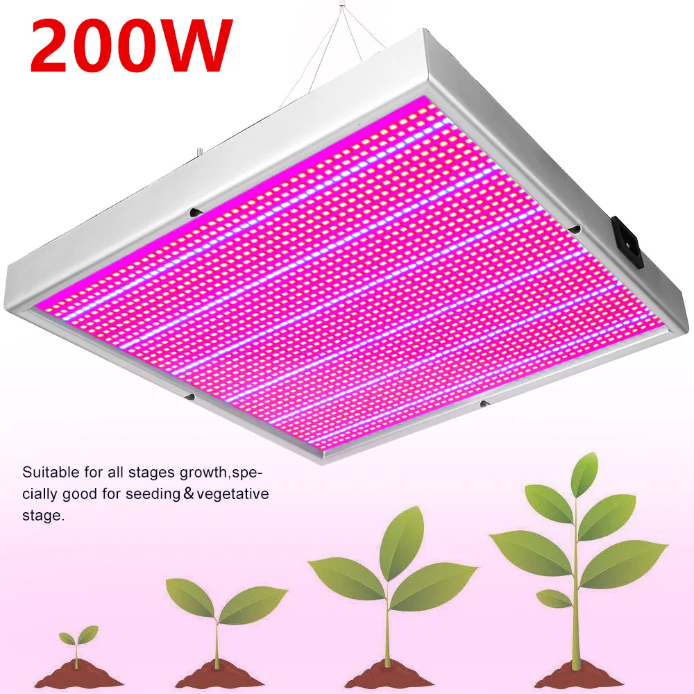Светодиодный светильник для выращивания растений, полный спектр, для помещений, для теплицы, светодиодный светильник для выращивания растений, цветов, выращивания рассады, комнатных растений - Испускаемый цвет: 200W