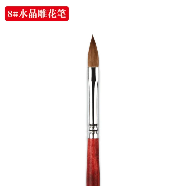 Manufacturers Supply New 100 Kolinsky Nail Brush Mink Hair Manicure Brush Crystal Pen Carving Pen #12#14 #16 number8