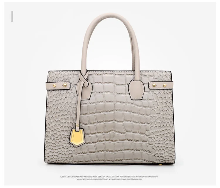 Ladies Crocodile Handbags for Women Luxury Designer Genuine Leather Crossbody Purses Cowhide Top Handle Office Tote Shoulder Bag (22)