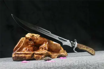 

1095 CARBON STEEL SHARP BLADE SHARP SWORD FULL TANG ROSE WOOD HANDLE