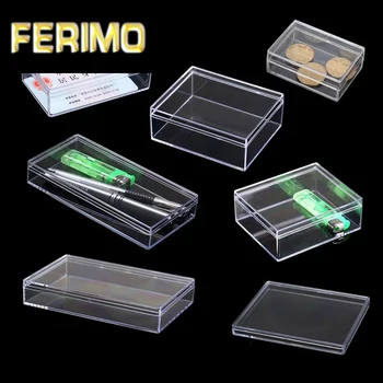

Small Clear Storage Box Rectangle Display Case Dustproof Protection Model Toy Jewelry collection box Cotton swab box 1pcs
