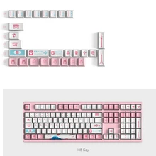 Profil OEM PBT Key Cap 28/49 Keys suplement Keycaps Set Keycap do przełącznika 108 Keys mechaniczna klawiatura do gier Sakura Key Caps