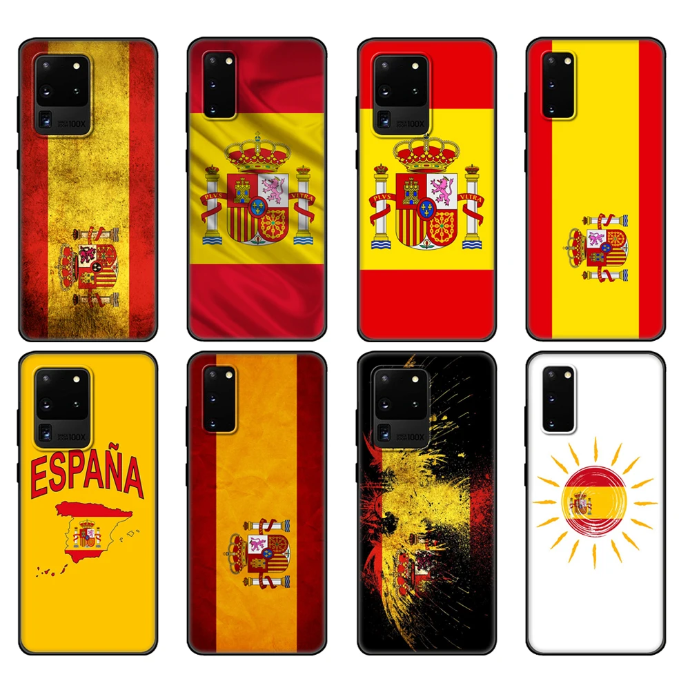 Custodia In Tpu Nera Per Samsung Galaxy S20 /S20 Plus/S20 Ultra/S20 + /S20Fe Cover Posteriore Spagna Bandiera Spagnola Camp Nou