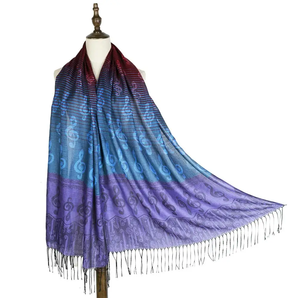 

Vintage Fashion Scarf Women Winter Warm Music Note Pattern Scarves Designer Luxury Long Print Wraps Shawl