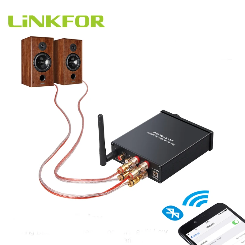 LiNKFOR 50 Вт+ 50 Вт Bluetooth 4,2 стерео аудио усилитель Сертифицированный APTX низкая задержка 2 канала мини Hi-Fi класса D встроенный усилитель