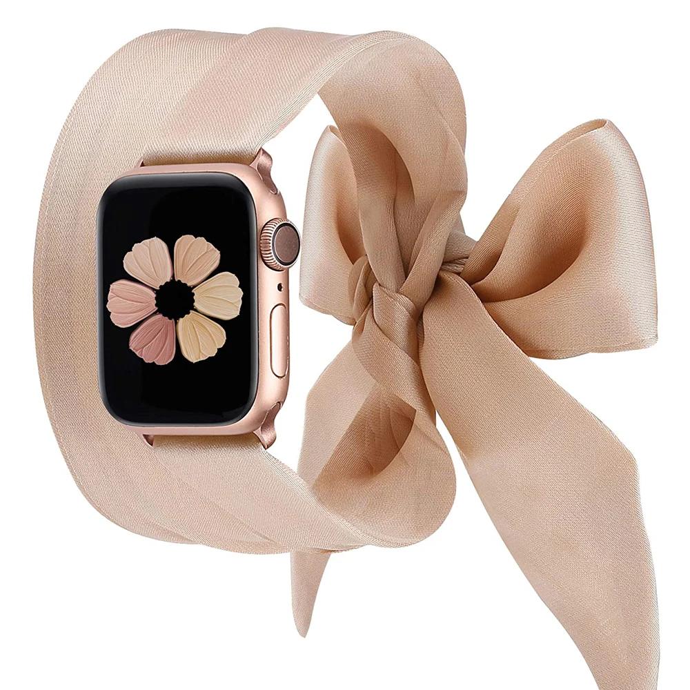 For Apple Watch Band Scarf 40mm 44mm for iWatch strap Women Girls Fashion correa apple watch se 6 5 4 3 38mm 42mm | Наручные часы