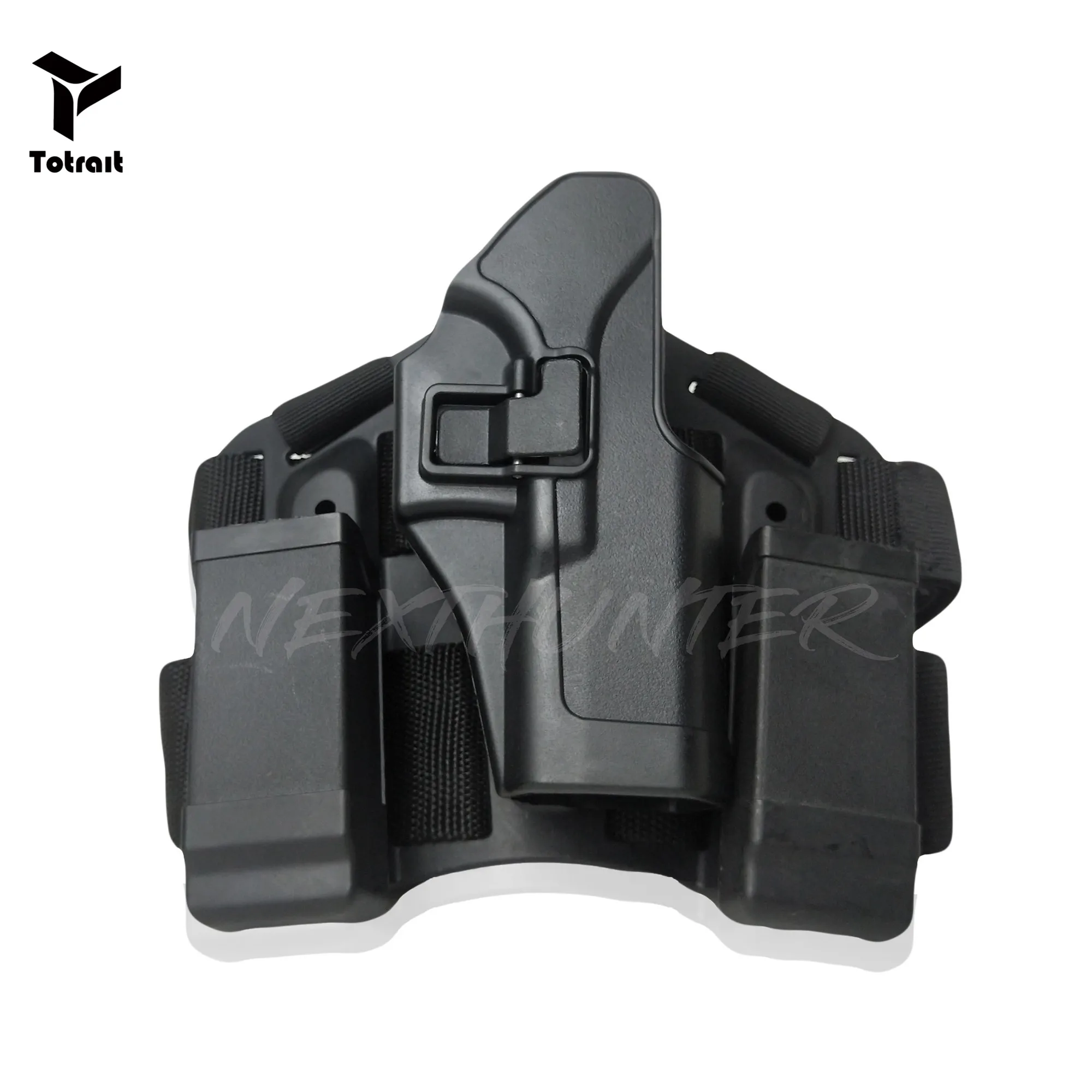 

TOtrait CQC Drop Leg Holster Tactical Glock 17 19 22 23 31 32 Pistol Right Hand with Platform Magazine Pouches for Hunting