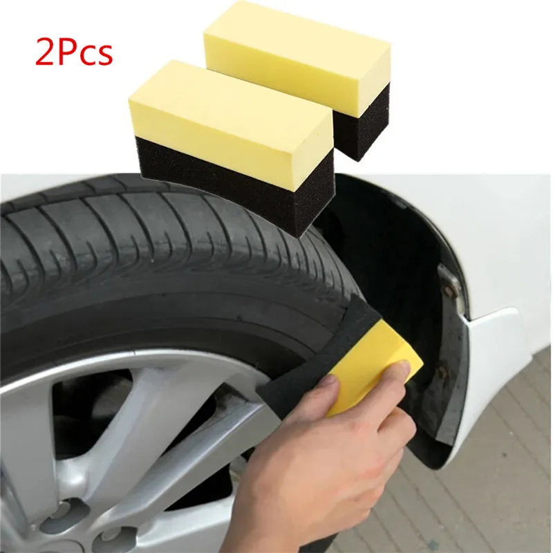 

2PCS Car Waxing Polish Foam Sponge Multipurpose Cleaner Tool Polish Wax Applicator Pads Washing Sponge Car Tyre Brush Sponge a19