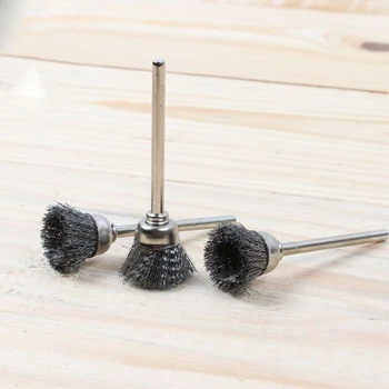 

10pcs Wire Brushes Brass Cup Wheel For Grinder Drill Finishing Silver Kit Tools