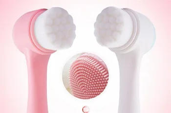 

New 50 pcs/lot Double Side Silicone Facial Cleanser Brush Portable Size 3D Face Cleaning Vibration Massage Face Washing