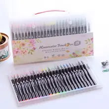 48 шт., набор профессиональных цветных маркеров, кисти для рисования, ручки для набросков, для студентов, акварельные маркеры, школьные товары для рукоделия