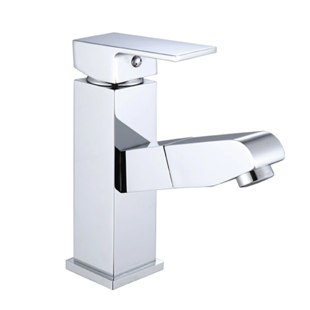 

Basin Faucet Tap Single Handle Chrome Finish Retractable Hole Deck Mounted Wash Hot Cold Mixer Bathroom Kitchen Sink