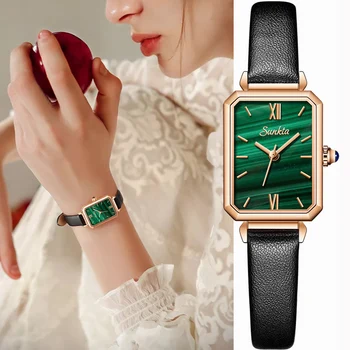 

relogio feminino SUNKTA Fashion Unique Square Design Watch lady Crystal Top Brand Luxury Waterproof Women’s Quartz Wristwatches