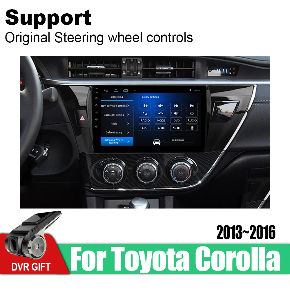 Автомобильный мультимедийный плеер ZaiXi Android с GPS для Toyota Corolla E160 E170 2013 ~ 2016