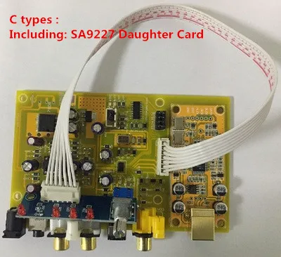 ES9038Q2M stereo mobile audio DAC decoder board Support Fiber Coaxial USB IIS 32-bit Input Three-way Convert XMOS-XU208 / SA9227