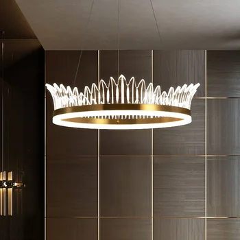 

Modern Crown Design LUSTER Dimmable With Remote Control Chandelier Lighting For Bedroom Living Room Indoor Light Fixtures LUSTR