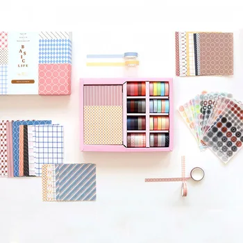 

Washi Tape Gift Set 40 Roll Solid Color Masking Tape Plus 80 Pcs Sticker Material Paper Diary Scrapbooking Decoration Stationery