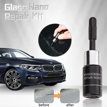 

Automotive Glass Nano Repair Fluid Window Broken Glass Nano Repair Tool Set Black Magic Windshield Crack Chip Repair Tool Kit