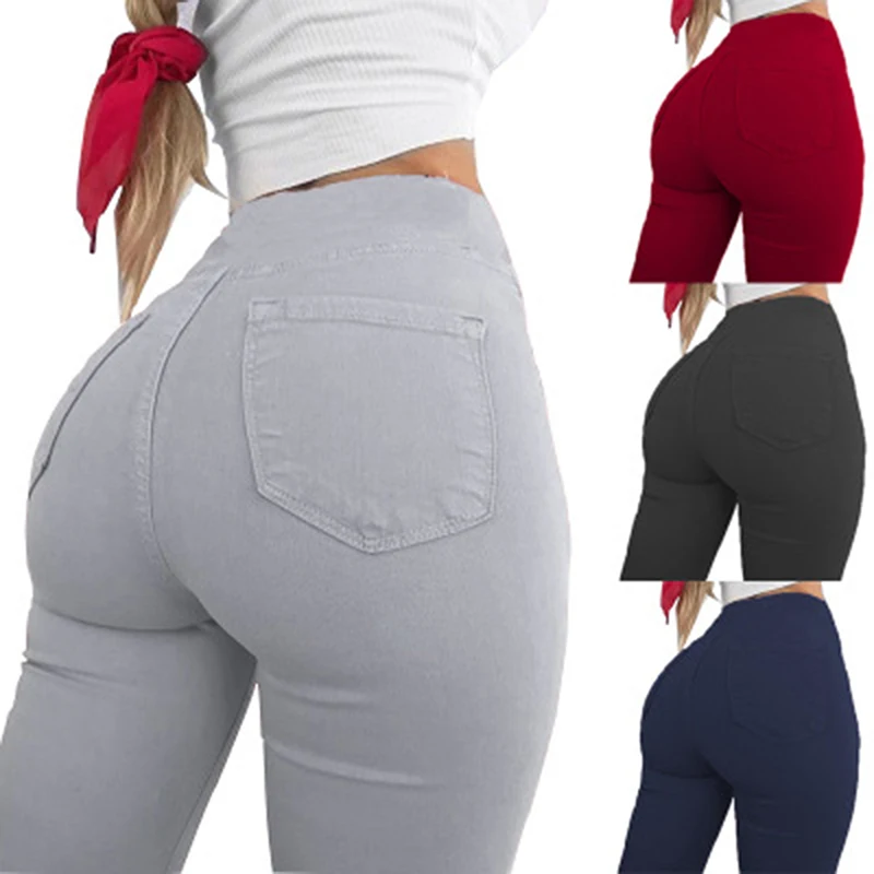 Pantalones tipo lápiz para mujer, Pantalón elástico, ajustados, de talla grande, para primavera y otoño