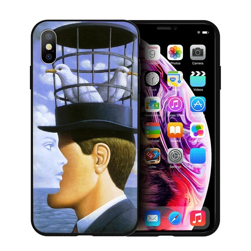 Мягкий силиконовый чехол для телефона EWAU Rene Magritte для iPhone 5 5S SE 6 6s 7 8 plus X XR XS 11 Pro Max - Цвет: B3