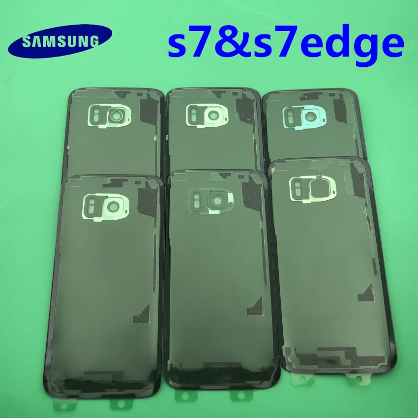 Samsung Galaxy S7 edge оригинальная Задняя крышка батареи G930 G930F чехол G935 G935F задняя дверь корпус стеклянная панель Запасная часть