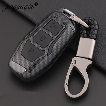 10x custodia protettiva per auto in fibra di carbonio Silicone custodia protettiva per auto per portachiavi Ford Edge Mondeo Mustang