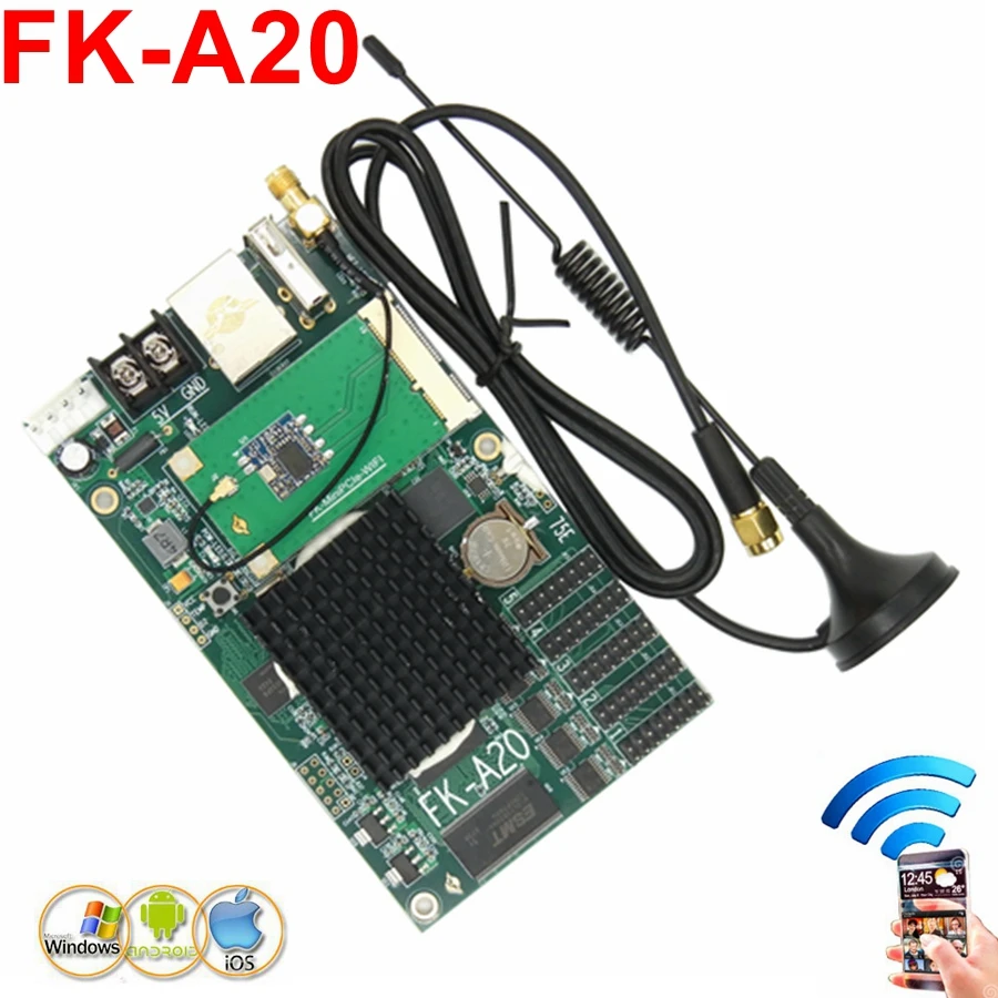 FK-A20 Wi-Fi полноцветная светодиодная карта управления для видеоссветодиодный емки