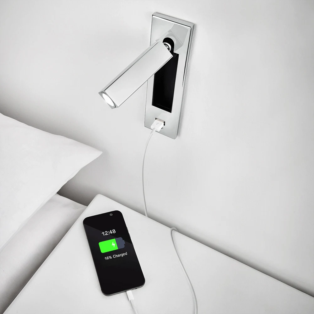 Настенный светильник Zerouno 2 Вт с USB зарядкой|Комнатные настенные LED -лампы| |