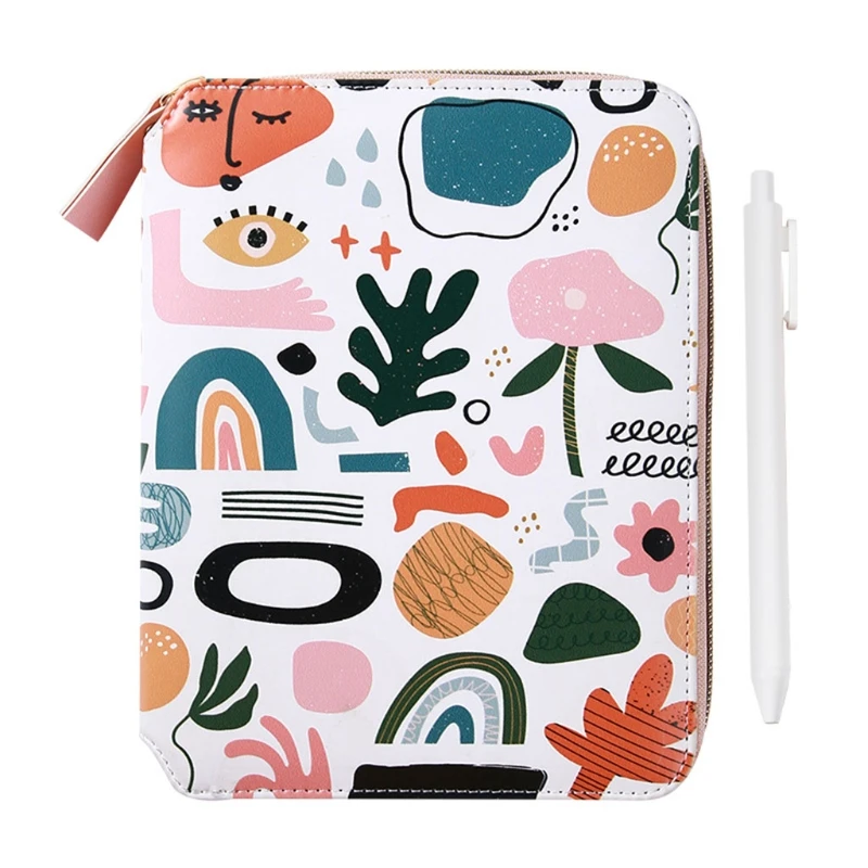 

Cartoon Flower B6 Zipper Notebook Notepad with Pen Set Leather Planner Agenda