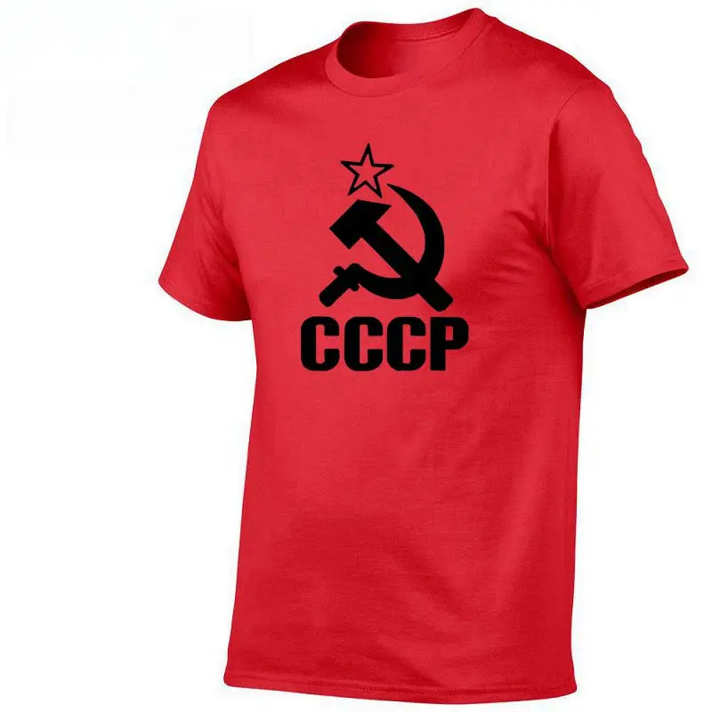 Летние русские футболки CCCP для мужчин, футболки с коротким рукавом, футболки с круглым вырезом из хлопка для мужчин - Цвет: 18