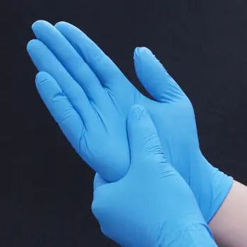 

100pcs/Box Disposable Latex Gloves Nitrile Coated Puncture Resistant Work Gardening Gloves Heavy Duty Yard Landscaping