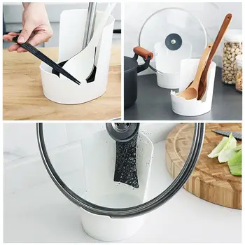 

Free Punch Pot Lid Holder Stand Holder Chopstick Spoon Bracket Chopping Rack Kinchen Storage Anti-slip Board Holder E7K1