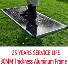 25 Years Service Life 30MM Thickness Aluminum Frame Glass Solar Panel 100W 200W 140W 280W 36 Cell 12V 18V