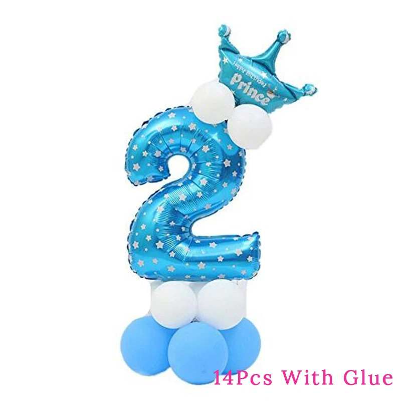 14pcs balloon C С днем рождения баннер воздушный шар гирлянда 12 месяцев 1 год День рождения фоторамка детский душ 1st Дети День рождения украшения ребенок - Цвет: 14pcs balloon C
