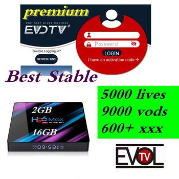 

H96 RK3318 box with IPTV EVDTV PLUS NEO King OTT UK Dutch 10000+ channels Arabic subscription 1 year Swedish EX YU Adult XXX