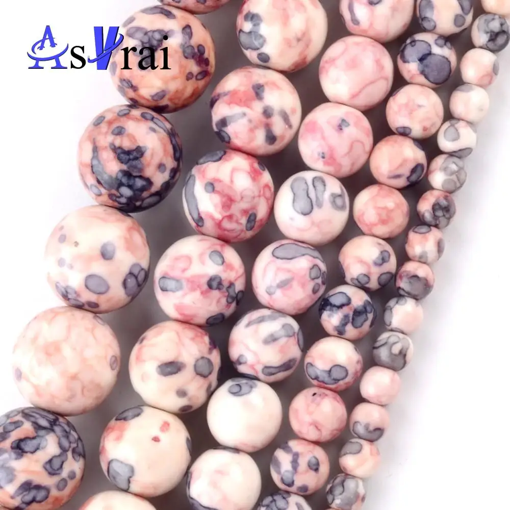 4mm-12mm Natural Light Pink Purple Strip Rain Stone Round Beads Spacer Loose For Jewelry Making Diy Bracelets Necklace 15&quot | Украшения