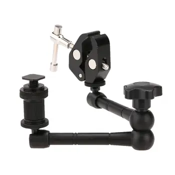 

11" Inch Articulating Magic Arm + Super Clamp Crab Plier Clip for Camera DS LED Light Camera Accessories