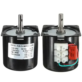 

220V AC 14W Micro Gear Motor 60KTYZ 50Hz Permanent Magnet Synchronous Gear Motor Low Speed 30 50 80 100 rpm Electric Motor