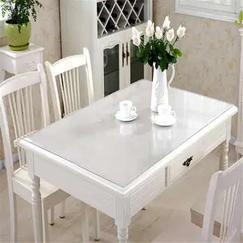 

DIY Grease Tablecloth Transparent PVC Tablecloth Waterproof Kitchen Pattern Oil Table Cover Glass Soft Cloth Table Cover