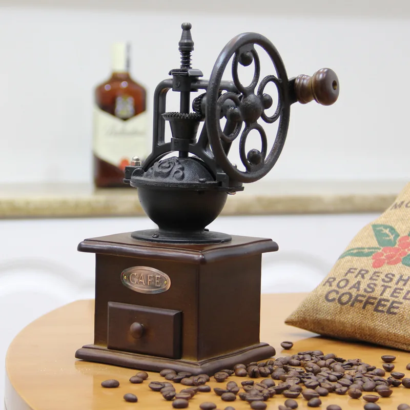 IMellow серебро Кофе Мясорубка мини Нержавеющая сталь ручной работы Bean Burr мельница