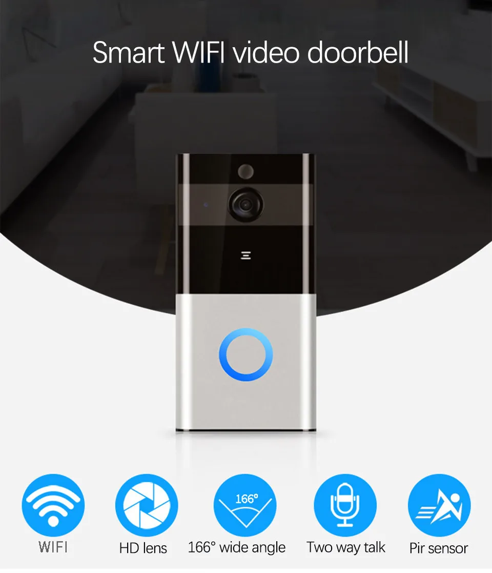 Tuya WiFi видео дверной звонок с аудио домофон обнаружения движения Поддержка Amazon Alexa Echo Show Google Home хром литой Голосовое управление